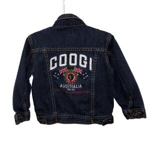 Coogi Kids Youth Size 4 Dark Wash Blue Button Front Denim Jean Trucker Jacket